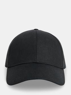 Whistles Linen Cap, Black