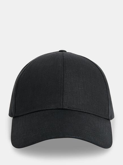 Whistles Linen Cap, Black