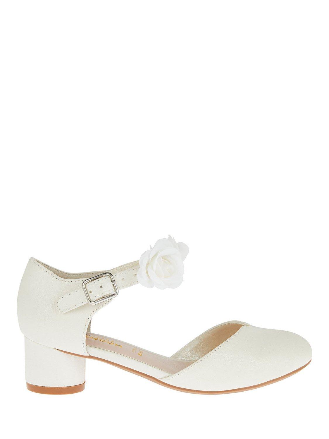 Monsoon Kids' Corsage Heeled Shoes, Ivory