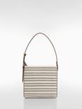 Mango Stripe Shopper Bag, Tan/Multi