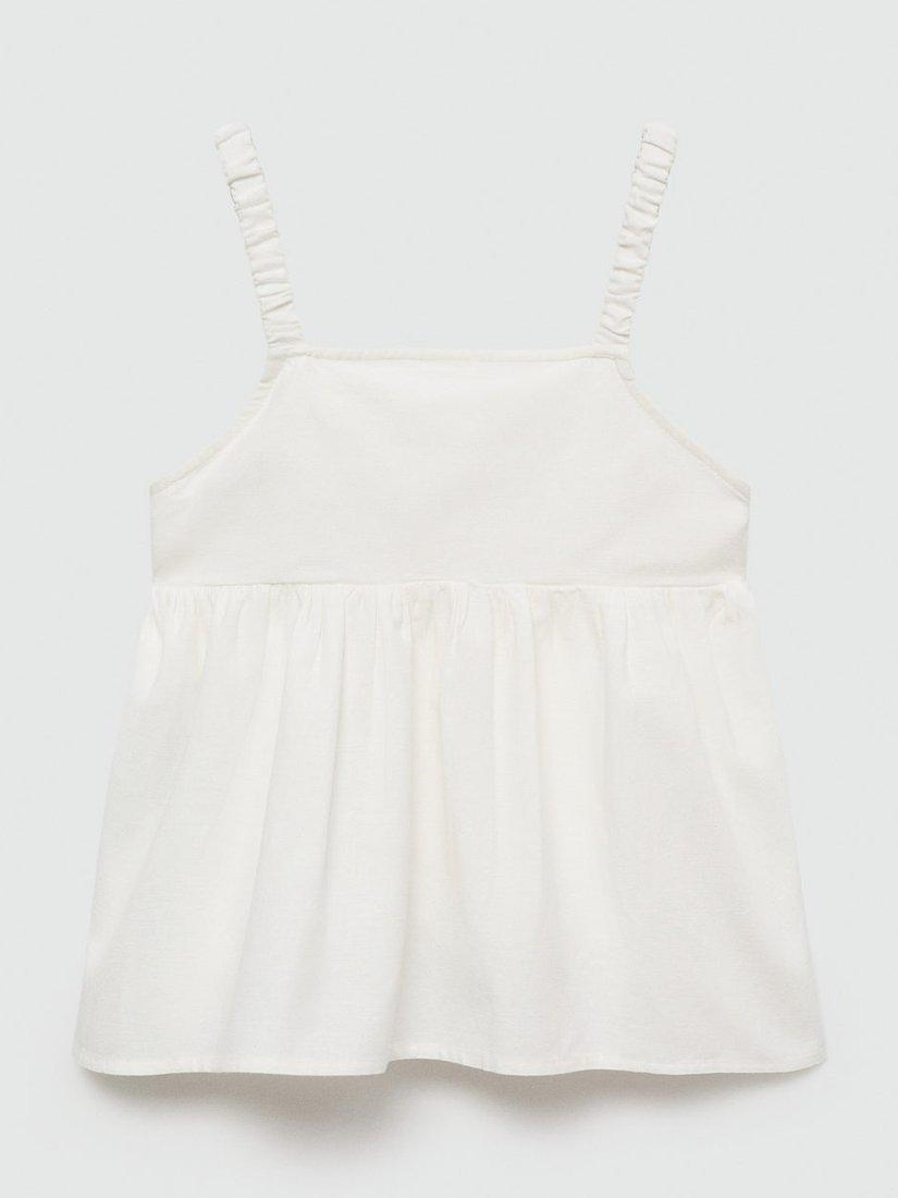 Mango Kids' Michaela Peplum Top, White