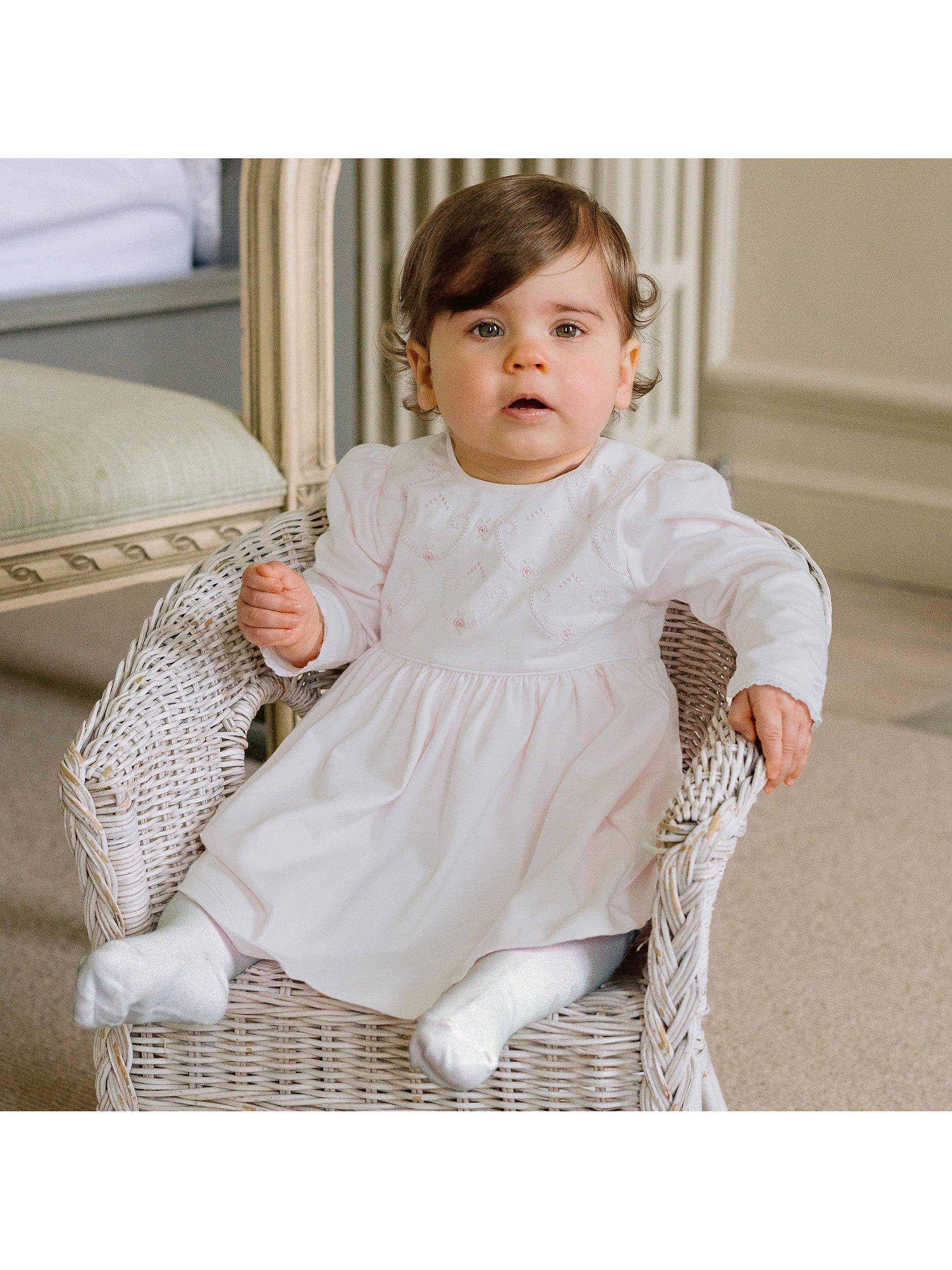 Emile et Rose Baby Harper Embroidered Dress, Ivory, 1 months