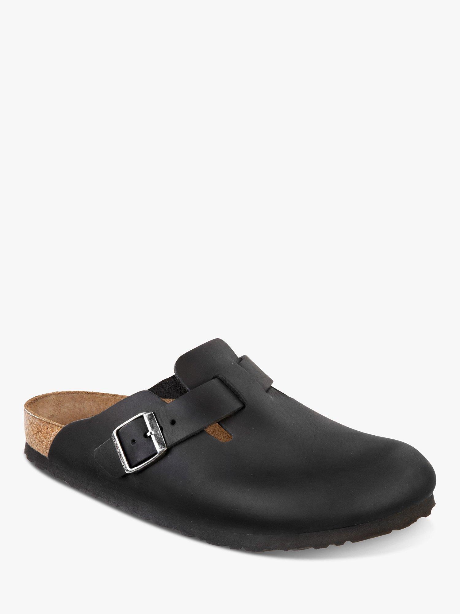Product image 2 of 3, which shows Birkenstock Boston Oiled Nubuck Narrow Fit Sandals, Black, 36
