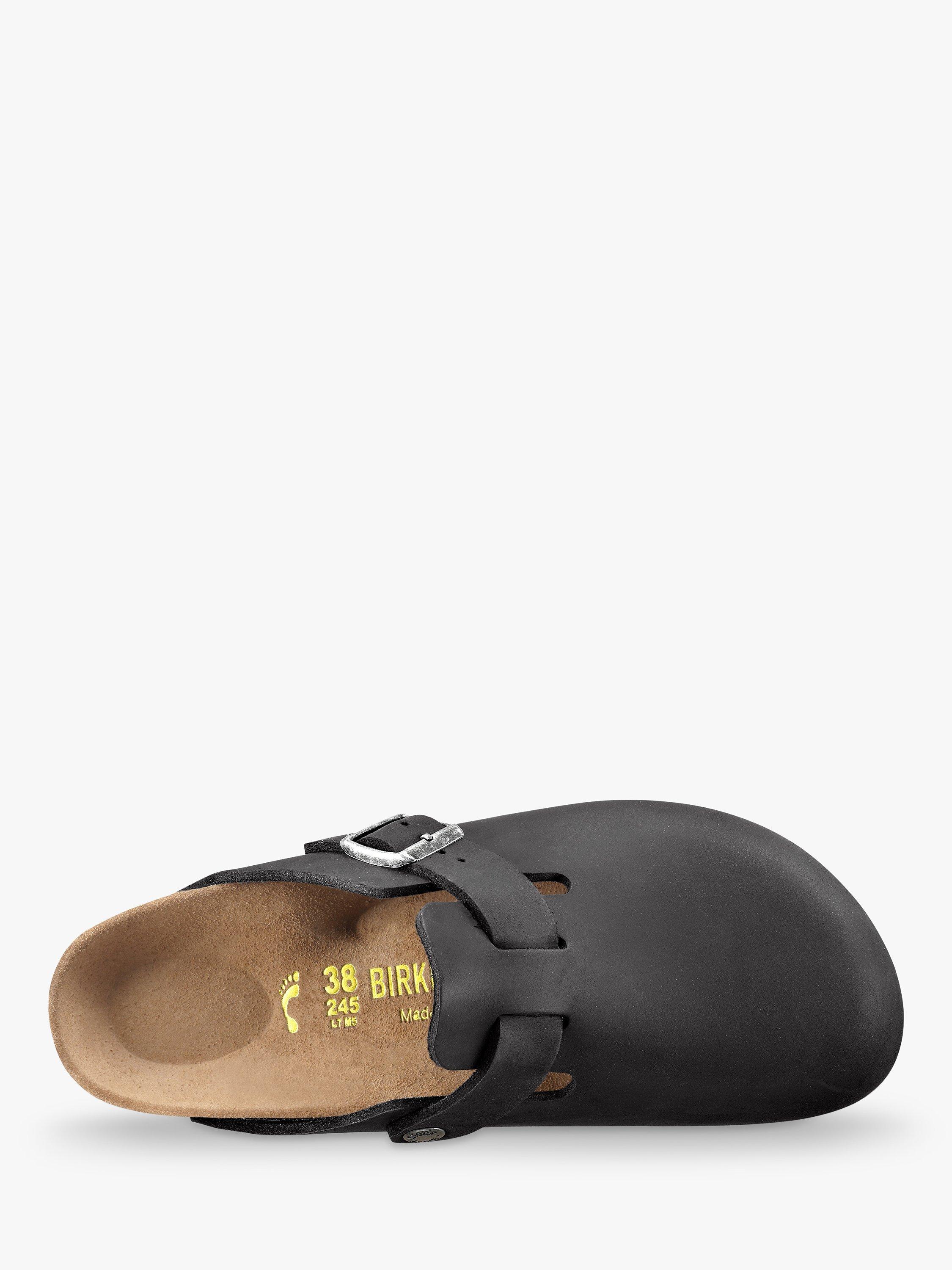 Product image 3 of 3, which shows Birkenstock Boston Oiled Nubuck Narrow Fit Sandals, Black, 36