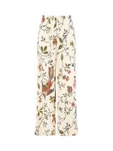 Yumi Bird and Floral Print Wide Leg Trousers, White/Multi