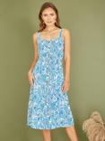 Yumi Paisley Leaf Print Midi Sundress, Blue