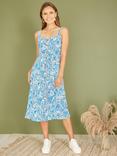 Yumi Paisley Leaf Print Midi Sundress, Blue