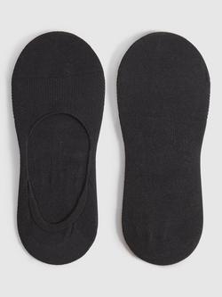 Reiss Axis Cotton Blend Invisible Socks, Black
