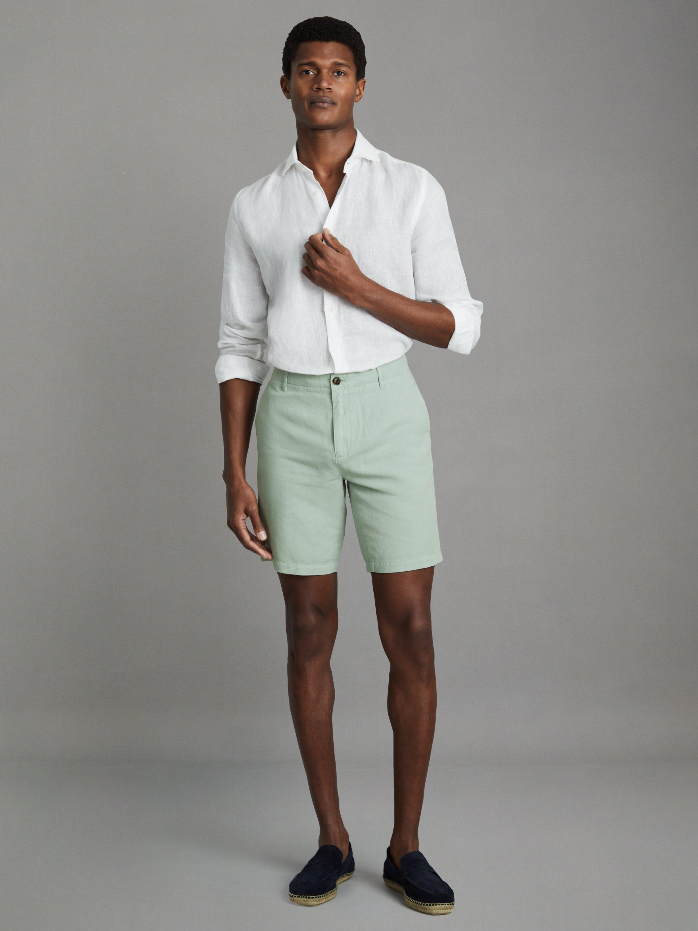 Reiss Ezra Linen Blend Chino Shorts