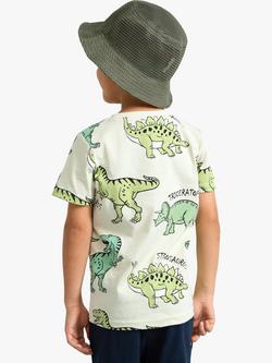 Lindex Kids' Dinosaur Print T-Shirt, Light Dusty Green - view 2, Light Dusty Green
