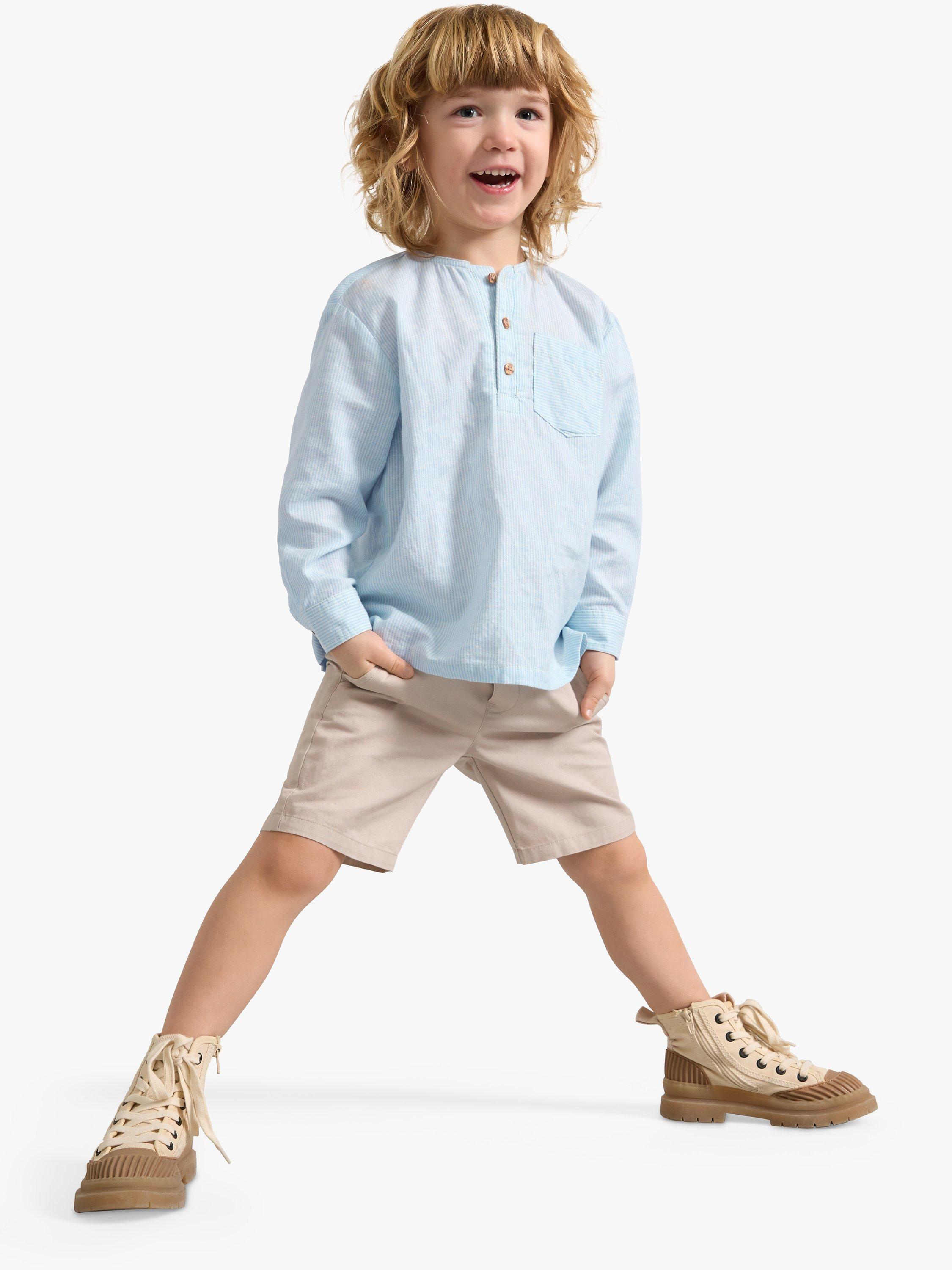 Product image 1 of 7, which shows Lindex Kids' Chino Cotton Shorts, Light Grey, 5-6 years