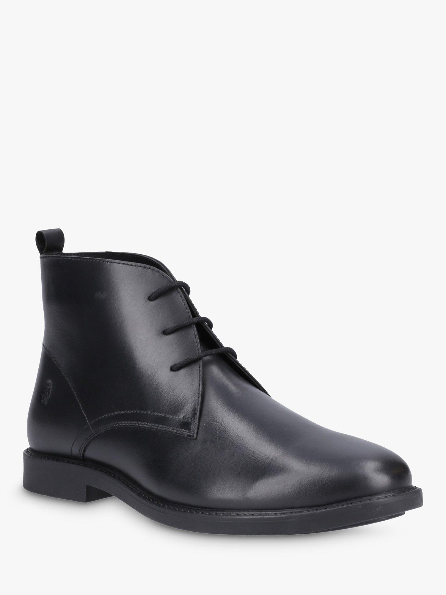 Product image 2 of 4, which shows Hush Puppies Kids' Tate Senior Leather Chukka Boots, Black, 3