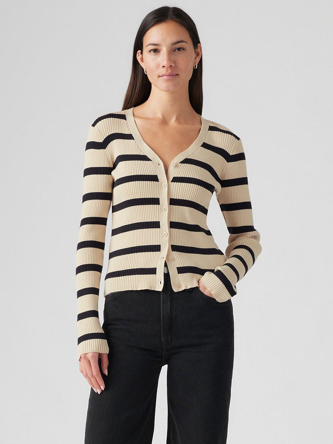 Levi's Tulip Stripe Cardigan, Cream/Multi