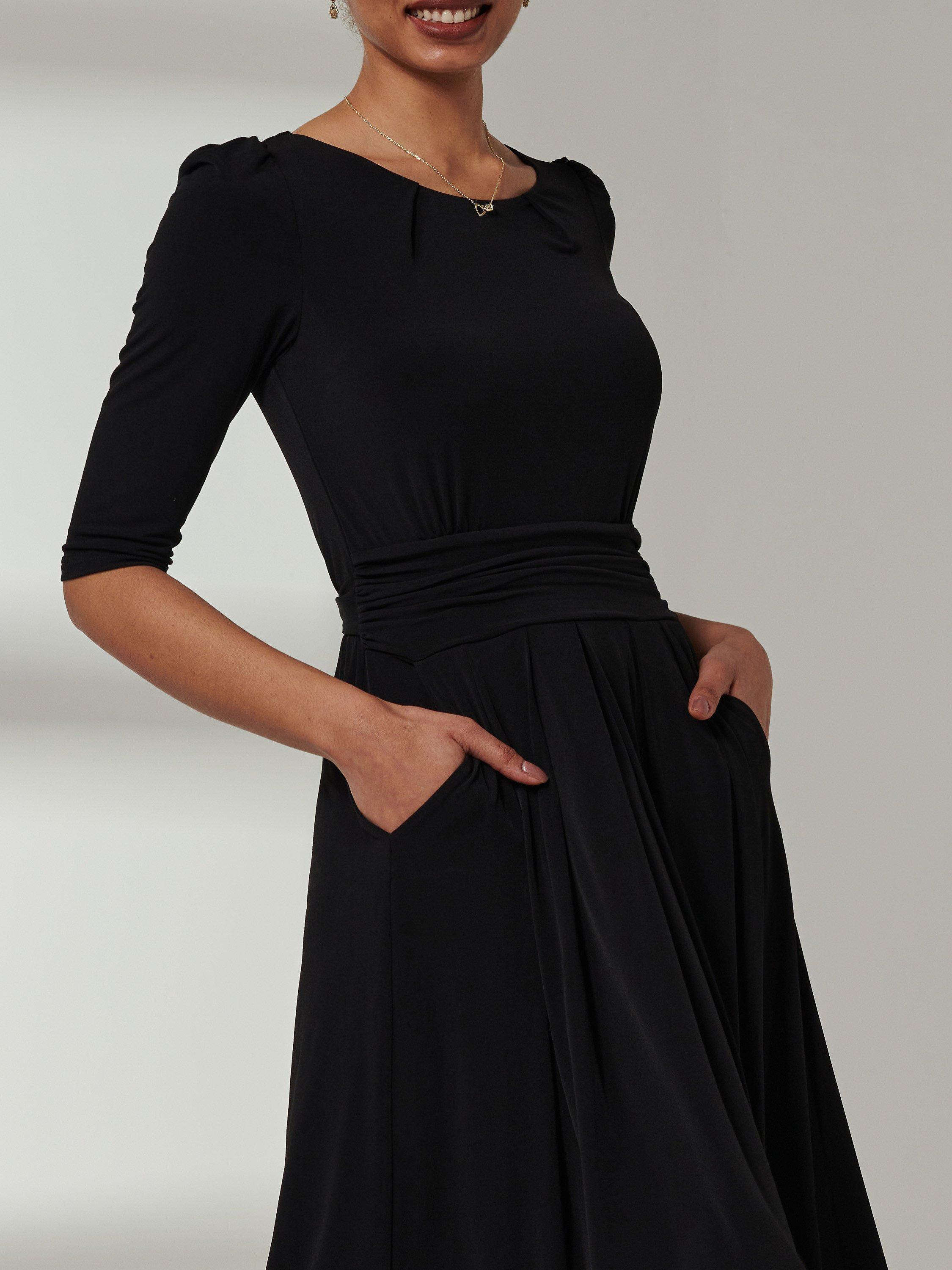 Product image 3 of 7, which shows Jolie Moi Parker Midi Dress, Black, 8