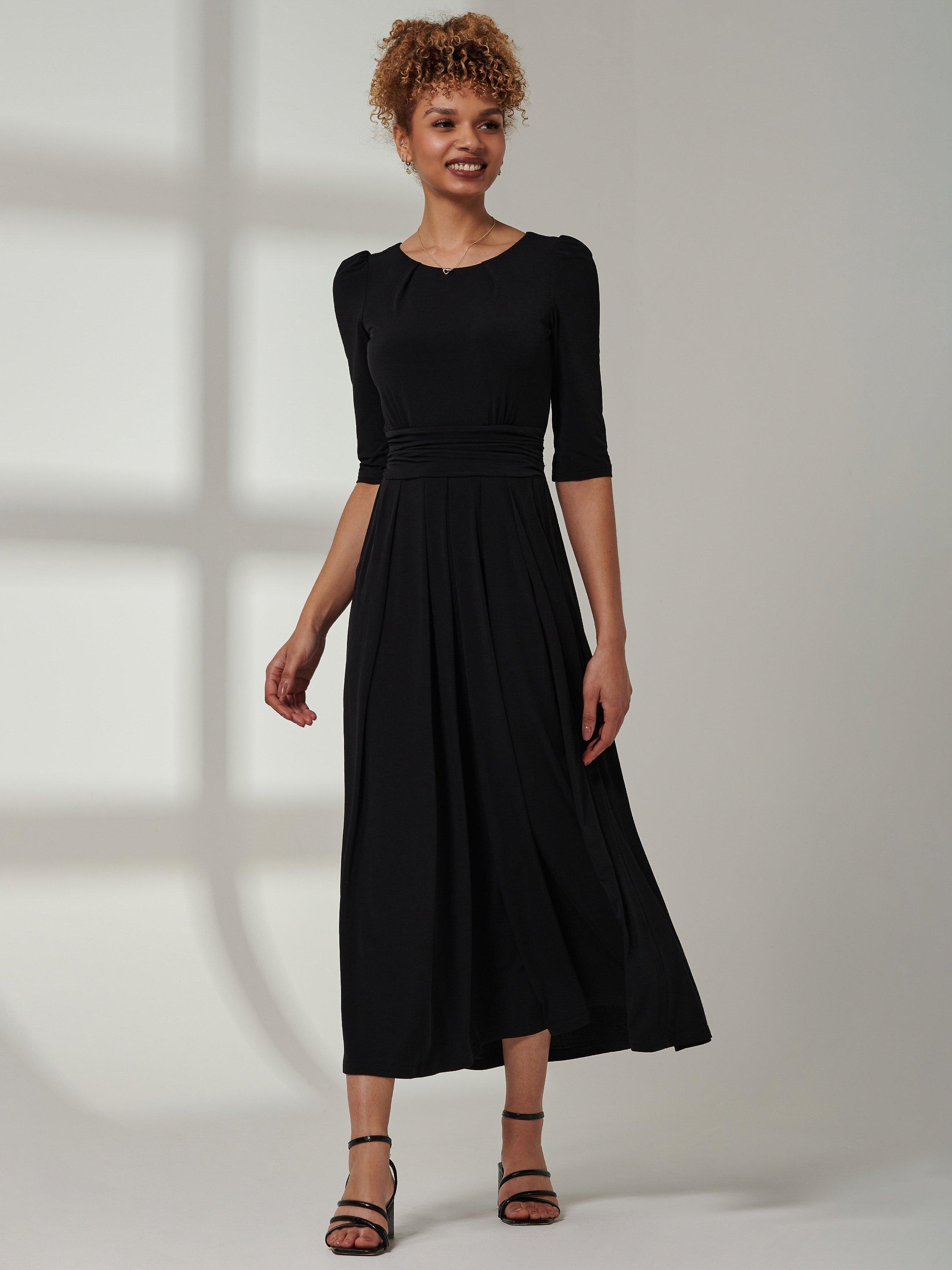 Product image 7 of 7, which shows Jolie Moi Parker Midi Dress, Black, 8