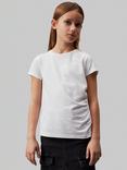 Calvin Klein Kids' Soft Drape Cotton Blend T-Shirt, Bright White