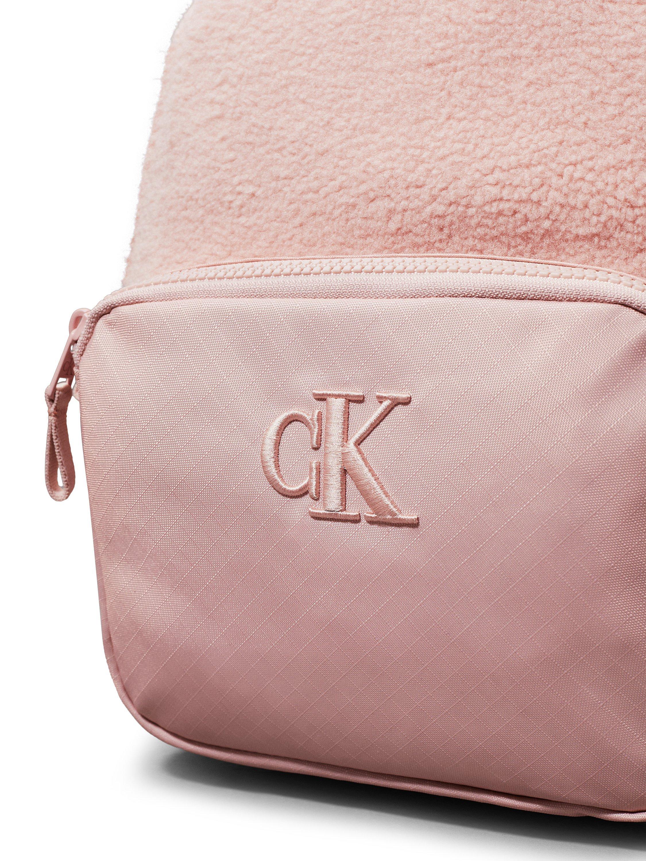 Calvin Klein Kids' Logo Teddy Rucksack, Pink Sand, One Size