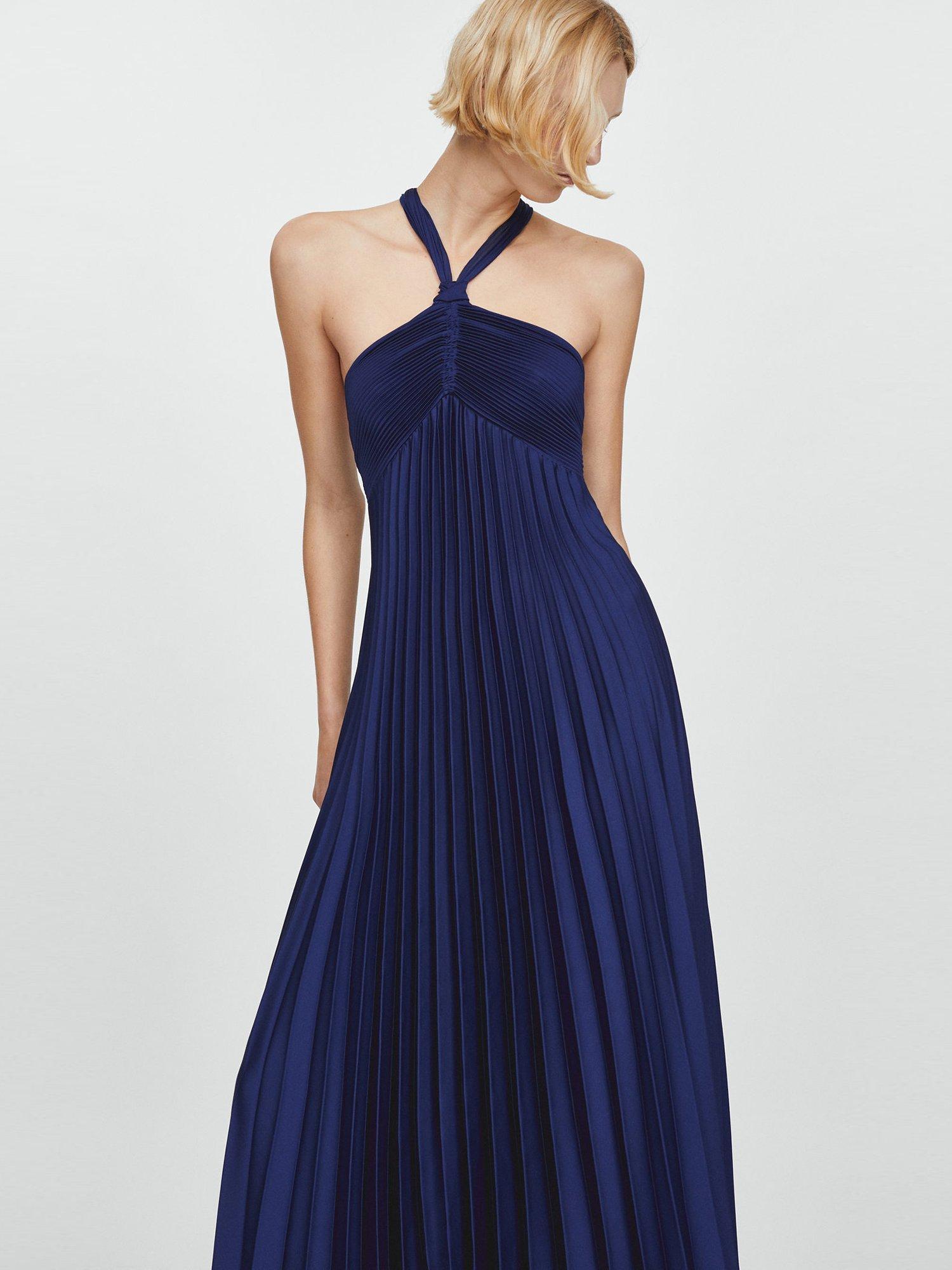 Mango Anis Pleated Halterneck Dress