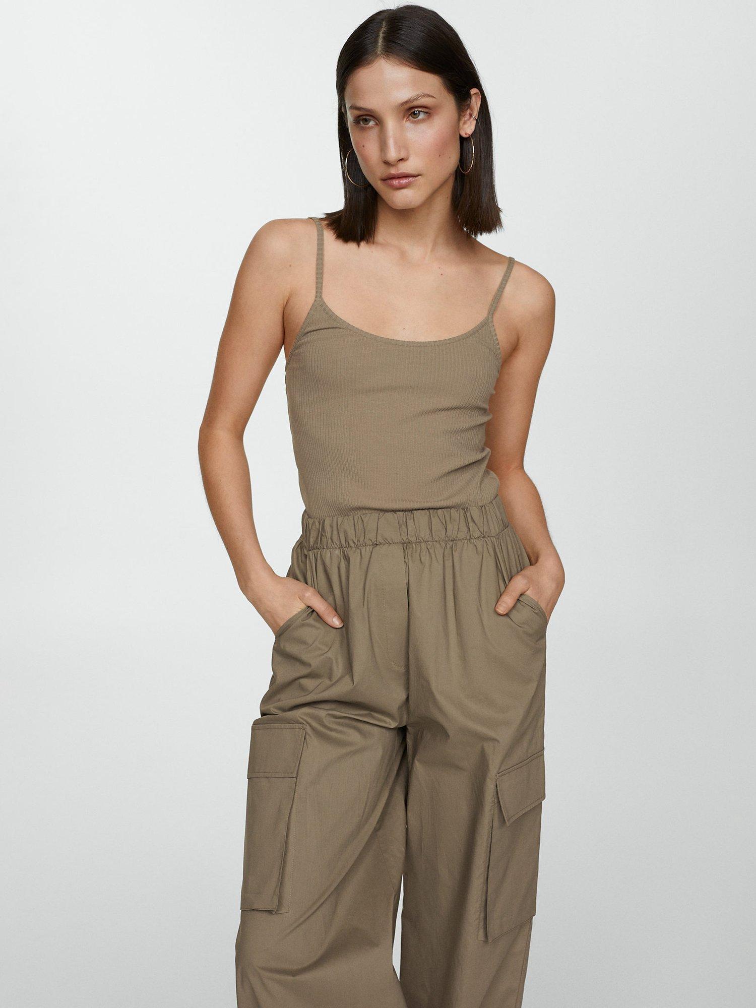 Mango Boston Utility Jumpsuit, Beige
