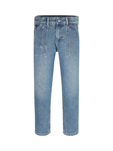 Calvin Klein Kids' Dad Fit Denim Jeans, Modern Blue Cf, Modern Blue Cf