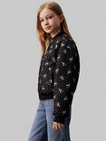 Calvin Klein Kids' Reversible Teddy Fleece Lined Bomber Jacket, Afterglow