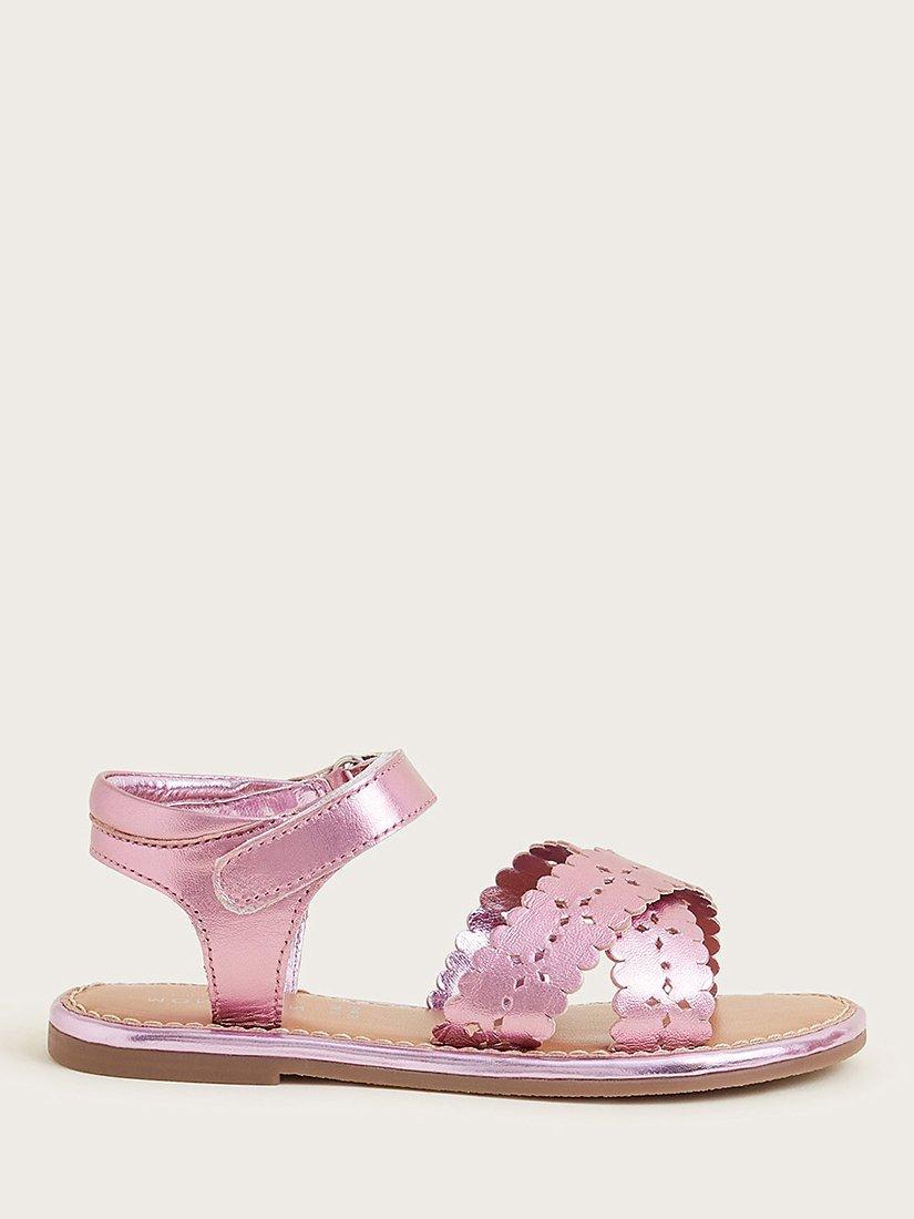 Monsoon Kids' Metallic Leather Sandals, Pink