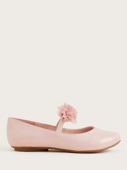 Monsoon Kids' Corsage Flat Ballet Pumps, Pink, Pink