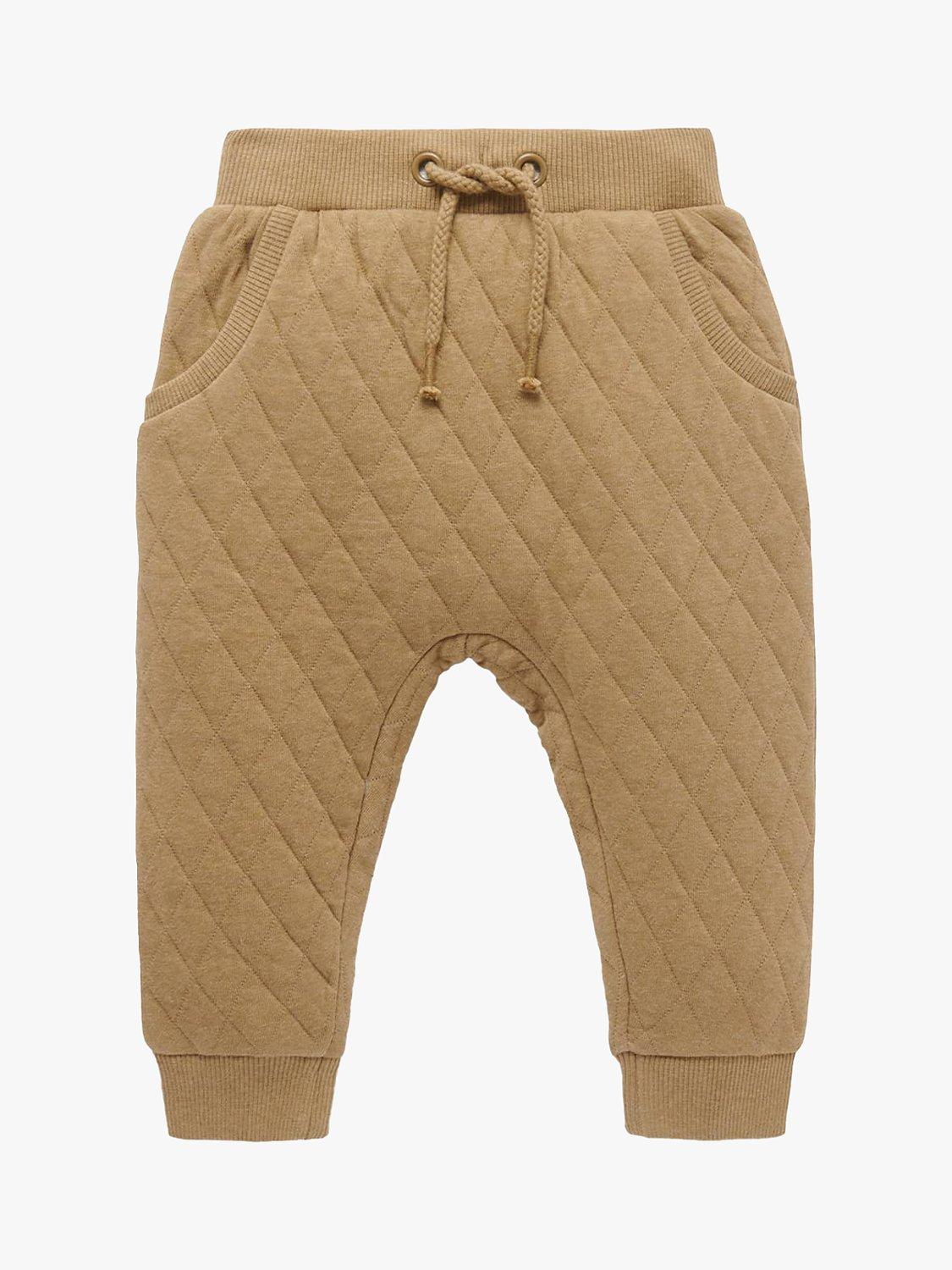 Product image 2 of 5, which shows Purebaby Baby Organic Cotton Blend Quilted Joggers, Twig Melange, 0-3 months