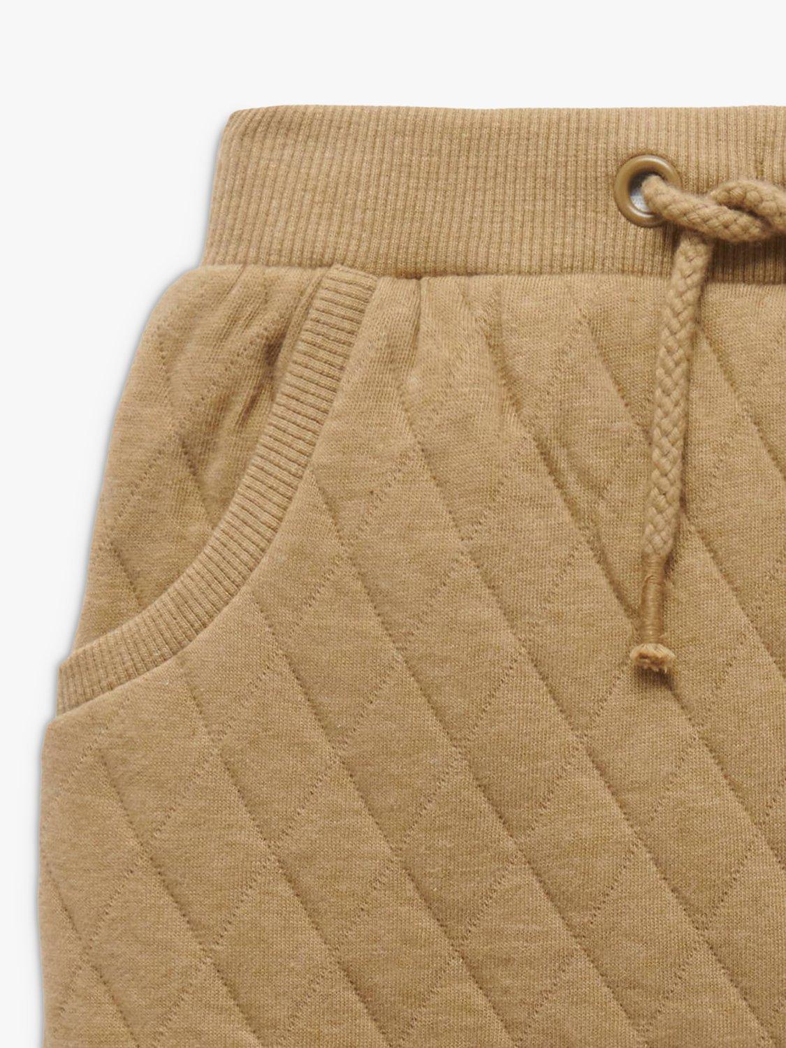 Product image 3 of 5, which shows Purebaby Baby Organic Cotton Blend Quilted Joggers, Twig Melange, 0-3 months