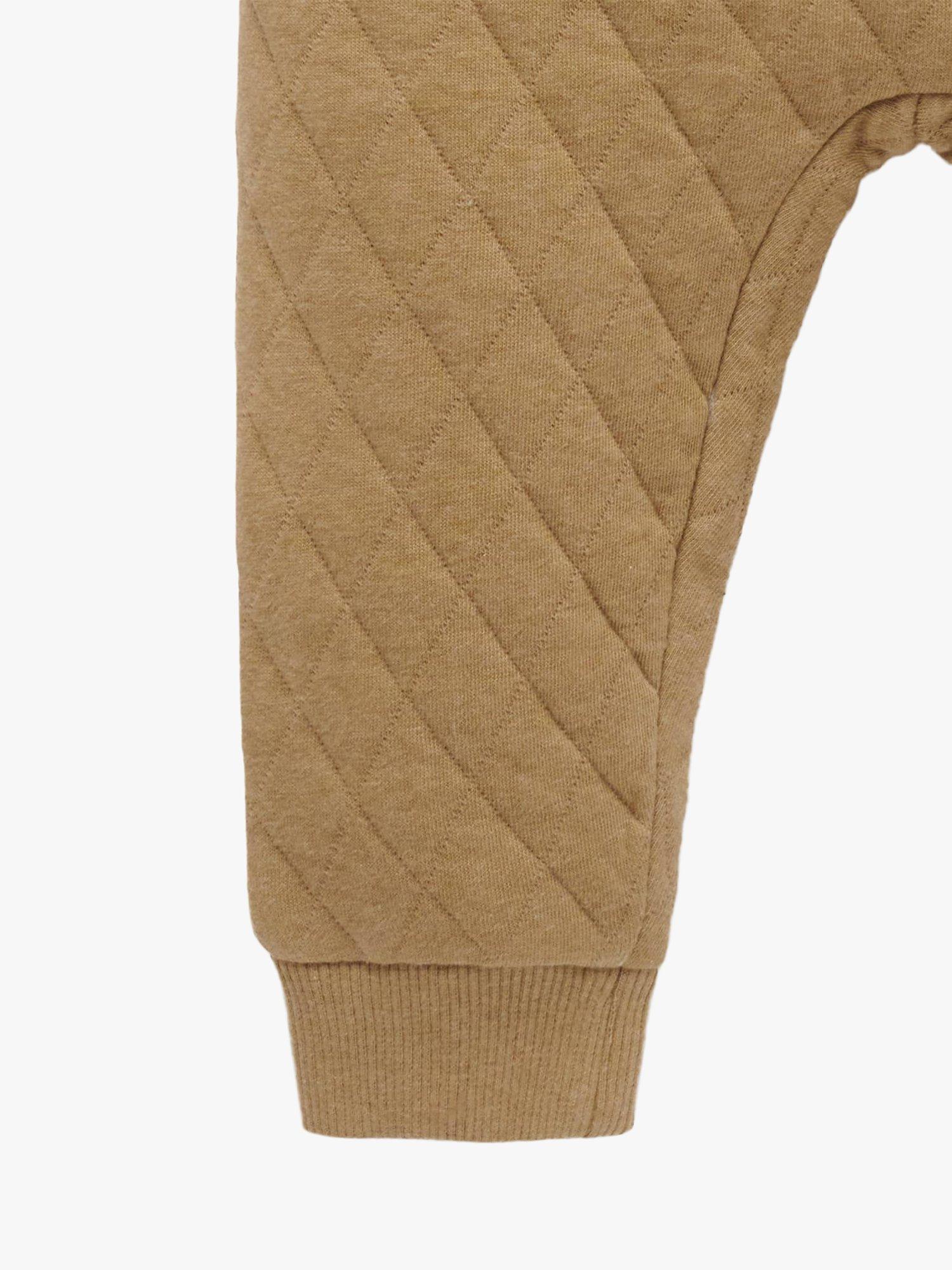 Product image 4 of 5, which shows Purebaby Baby Organic Cotton Blend Quilted Joggers, Twig Melange, 0-3 months
