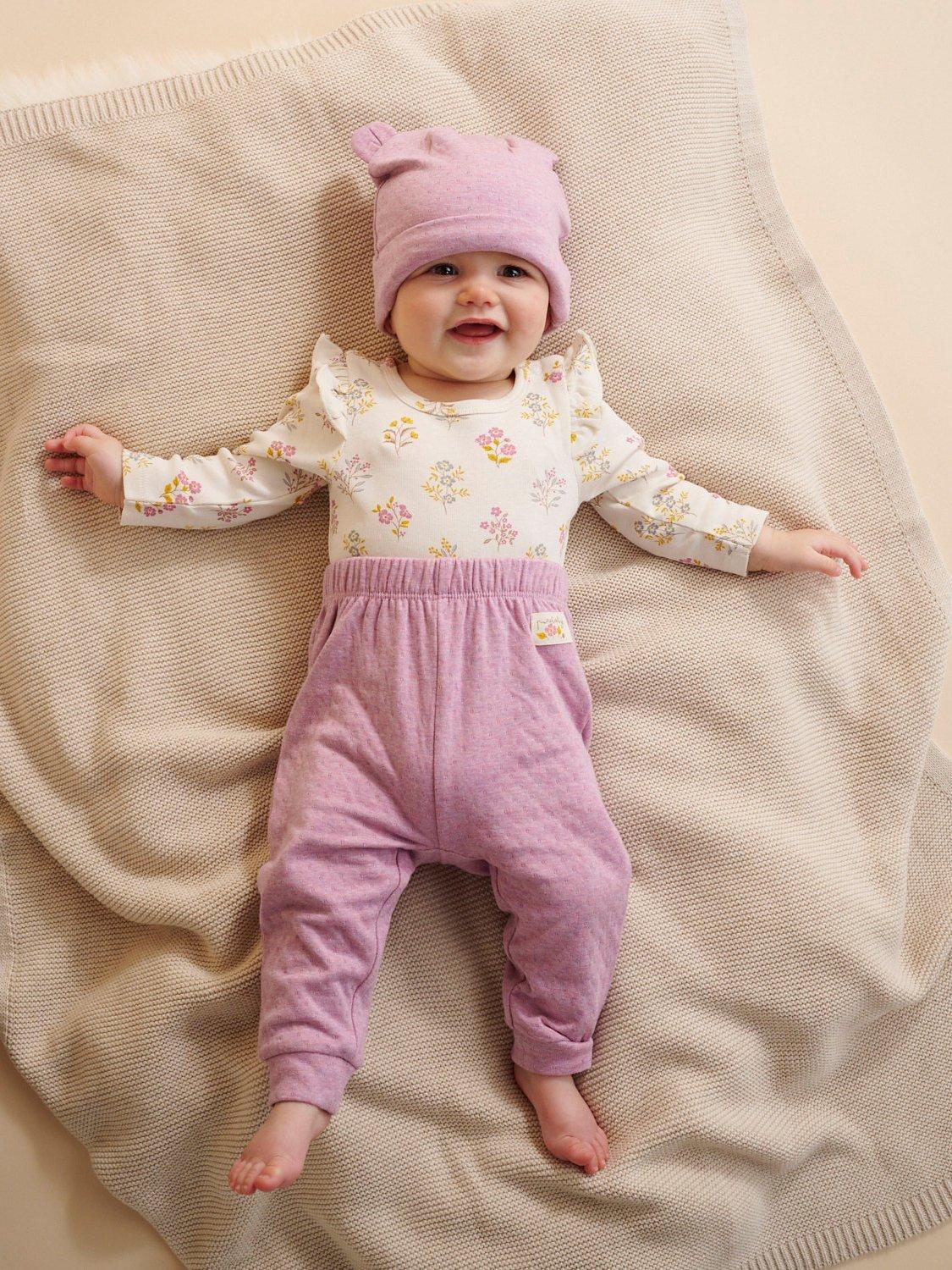 Purebaby Baby Organic Cotton Three Piece Gift Set, Posie Floral