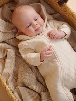 Purebaby Baby Essentials Quilted Pramsuit, Wheat Melange, Wheat Melange