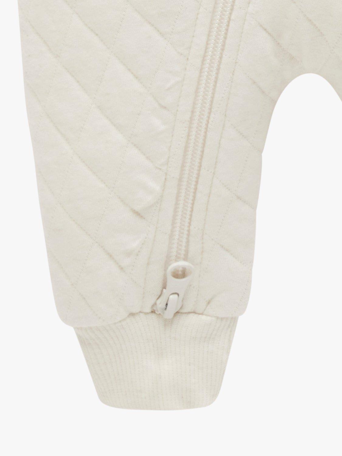 Product image 5 of 5, which shows Purebaby Baby Essentials Quilted Pramsuit, Wheat Melange, Newborn