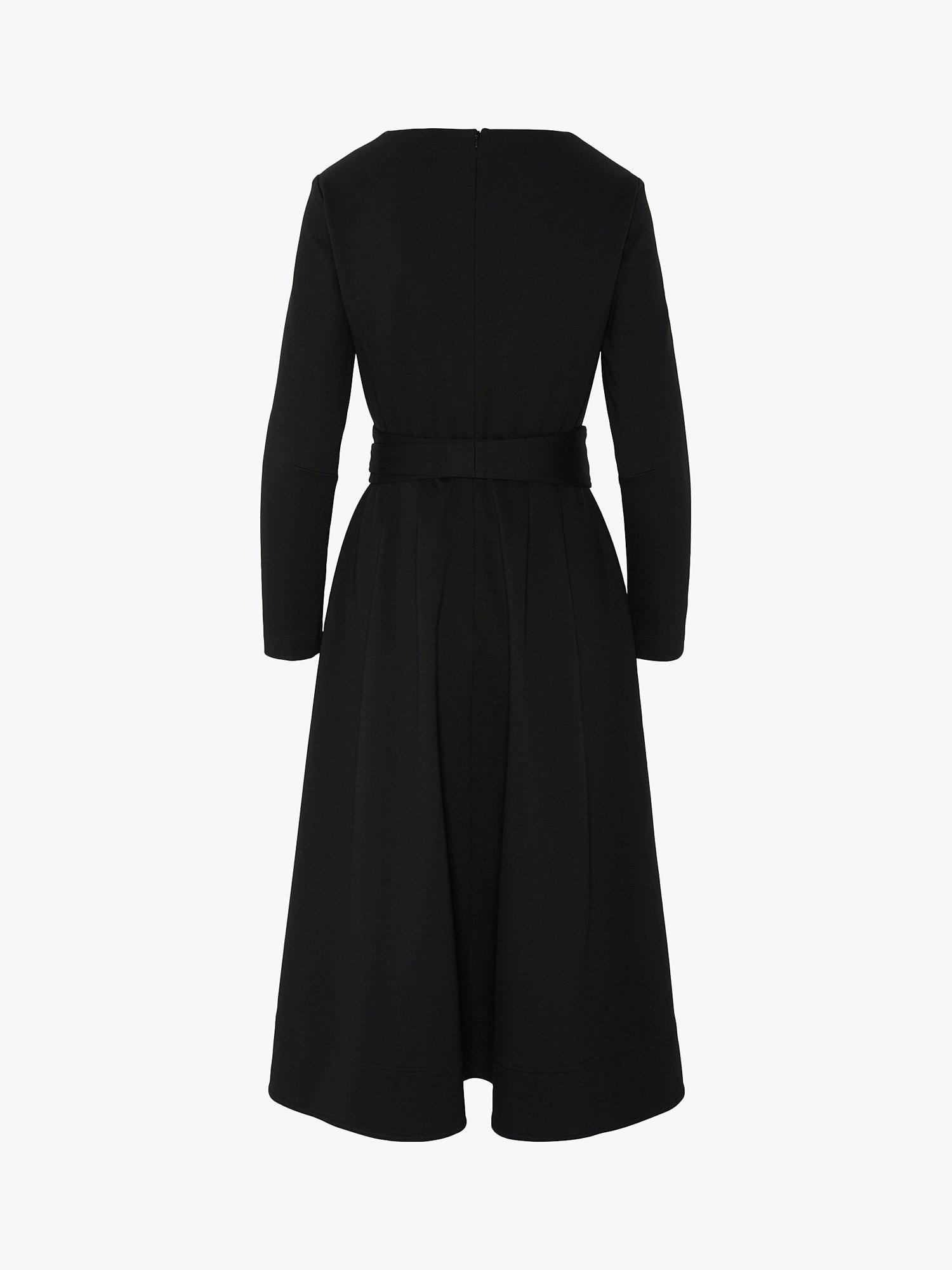 Product image 4 of 4, which shows Jasper Conran London Esther Jersey Scoop Neck Midi Dress, Black, 8