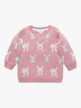 Purebaby Baby Organic Cotton Blend River Friends Jumper, Bunny Jacquard