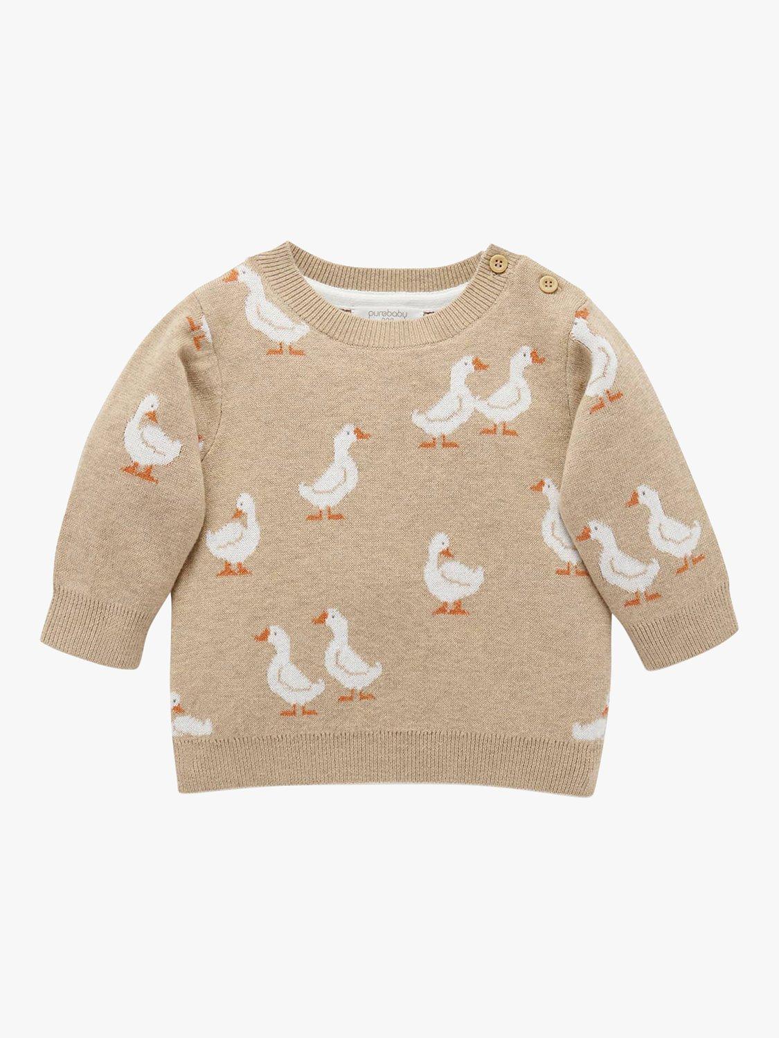 Purebaby Baby Organic Cotton Duck Jumper, Duck Jacquard