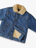 Purebaby Baby Shearling Fleece Denim Jacket, Blue