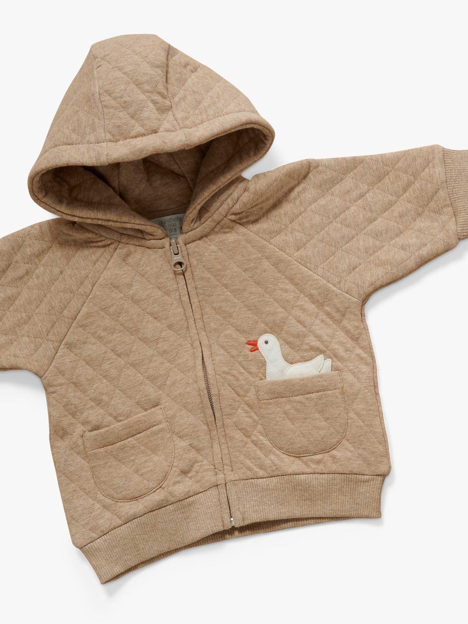Purebaby Baby Organic Cotton Blend Quilted Jacket, Twig Melange