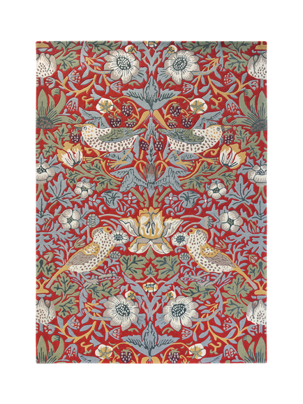 Morris & Co. Pure Strawberry Thief Rug, Crimson