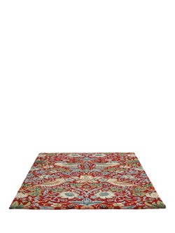Morris & Co. Pure Strawberry Thief Rug - view 2, Crimson