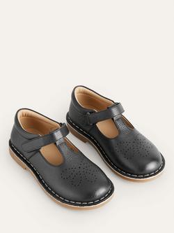Mini Boden Kids' Leather T-Bar Flats, Black - view 2, Black