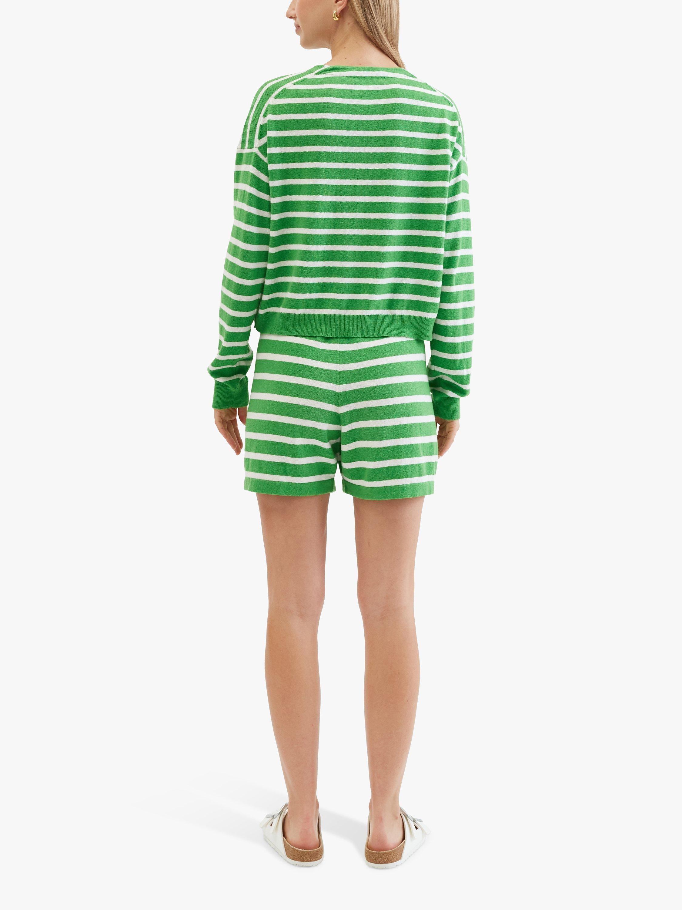 Chinti & Parker Summer Cardigan, Classic Green/Cream
