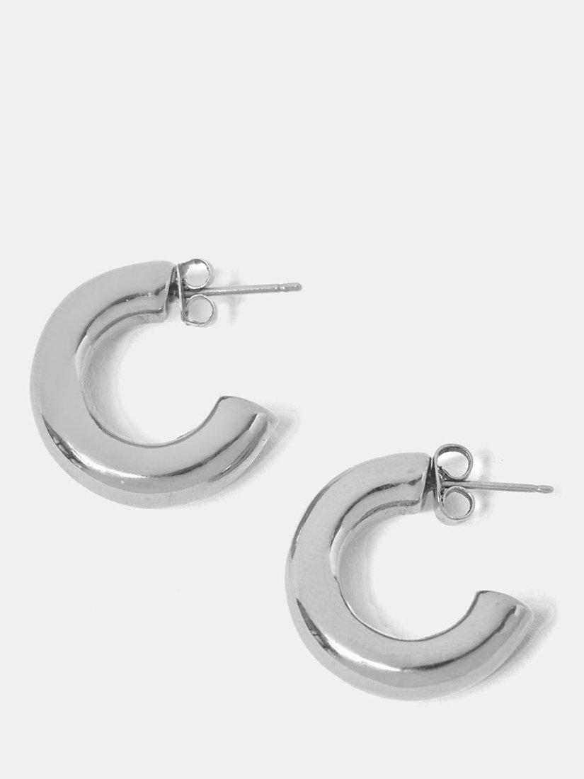 Mint Velvet Small Hoop Earrings, Silver