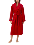 DKNY Logo Tape Fleece Dressing Gown, Cherry