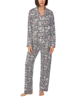 DKNY Graffiti Notch Collar Pyjama Set, Grey/Multi, Grey/Multi