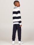 Tommy Hilfiger Kids' Mix Stripe Colour Block Jumper, Desert Sky/White