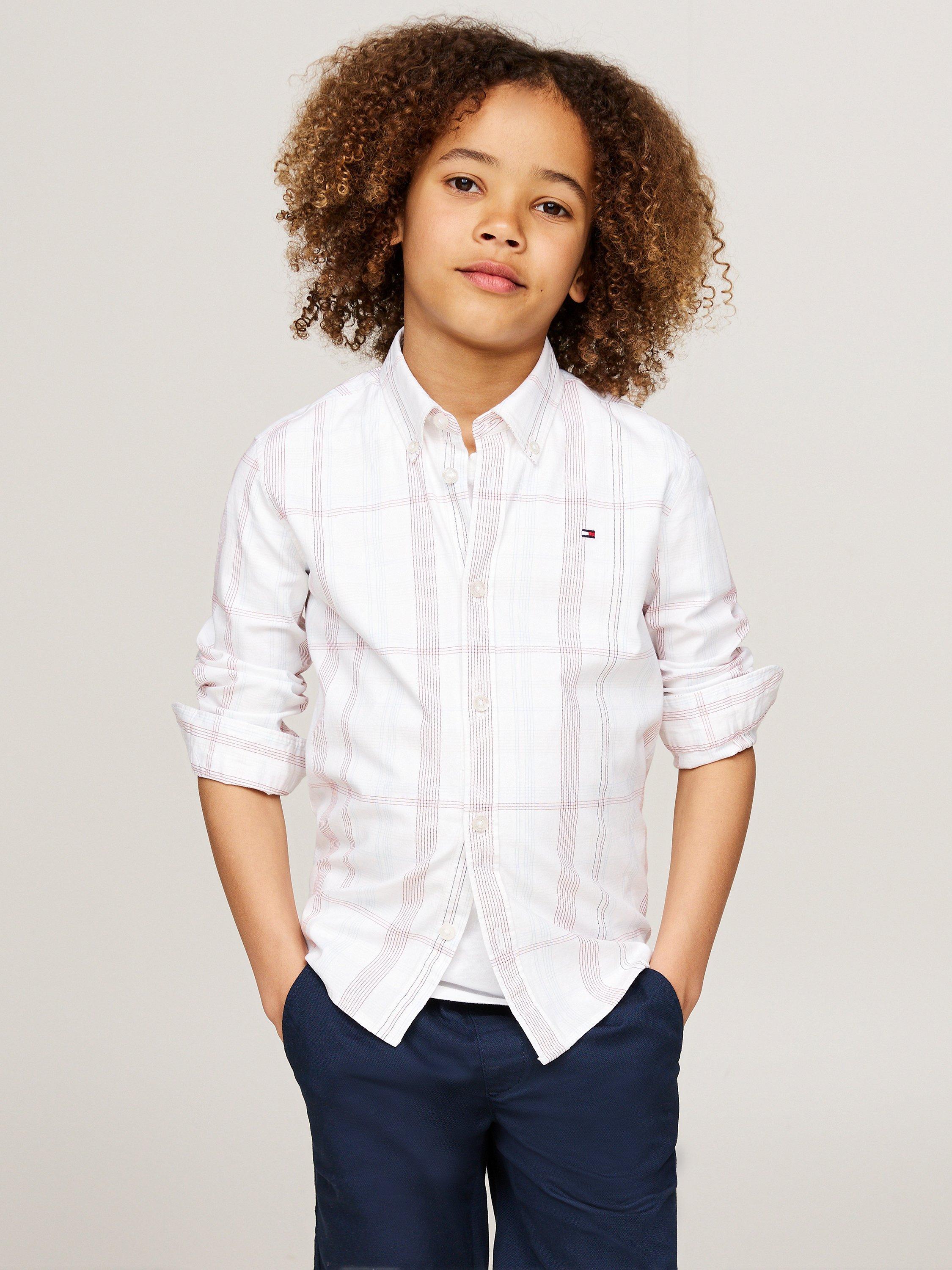 Tommy Hilfiger Kids' Regular Checked Shirt, Red