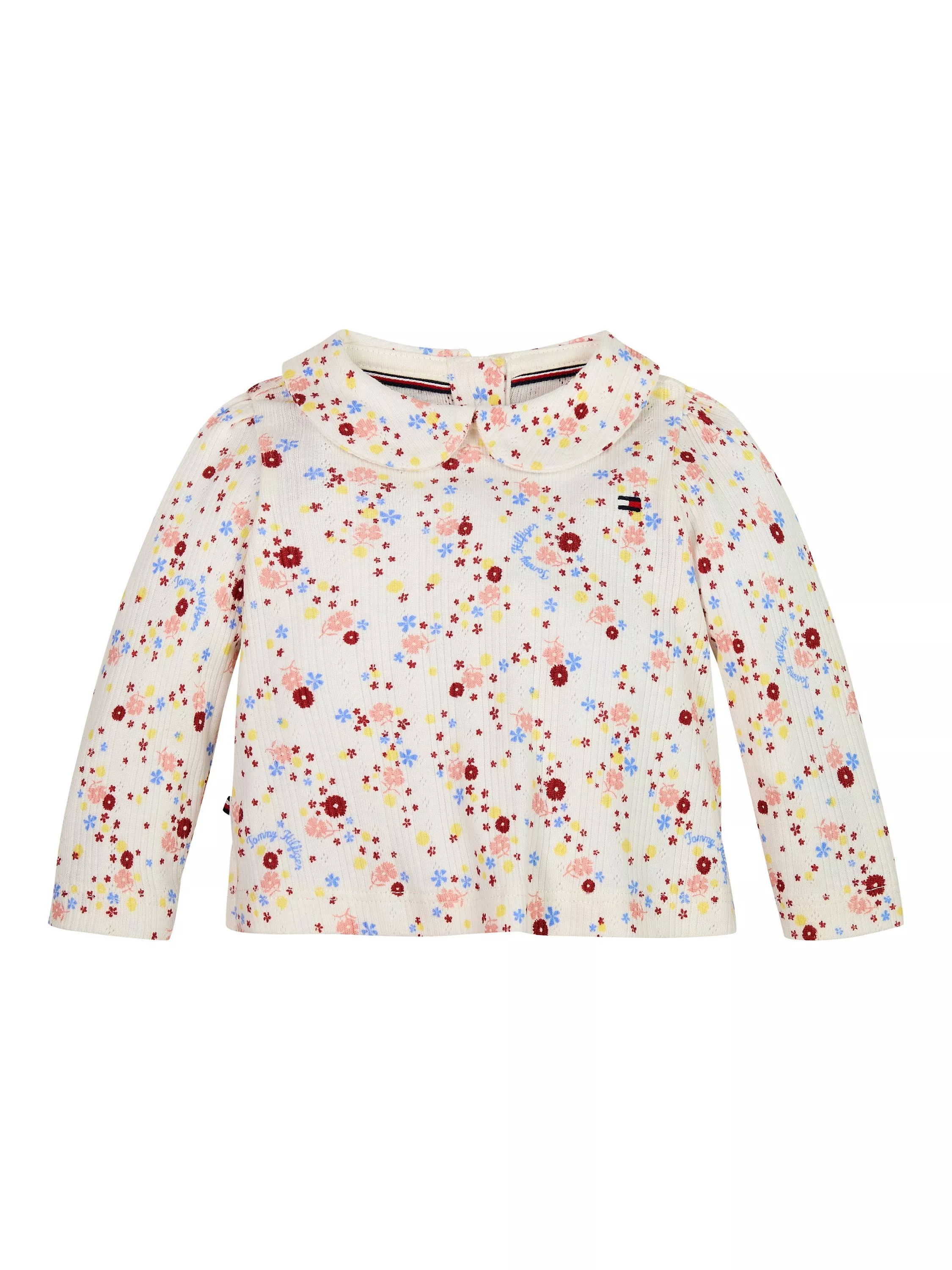 Tommy Hilfiger Baby Floral Logo Print Long Sleeve Top, Ancient White Flower