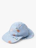 Lindex Baby UPF 50+ Sea Life Print Sun Protection Swim Cap, Light Dusty Blue