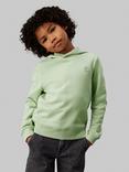 Calvin Klein Kids' Mini Badge Hoodie, Celadon Green